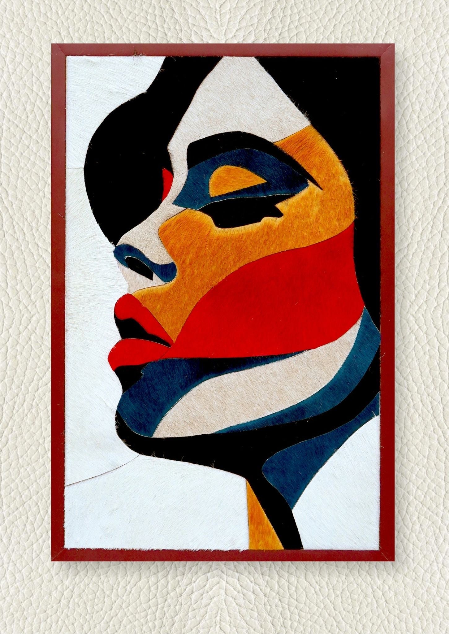 Leather Wall-Art Facial portrait