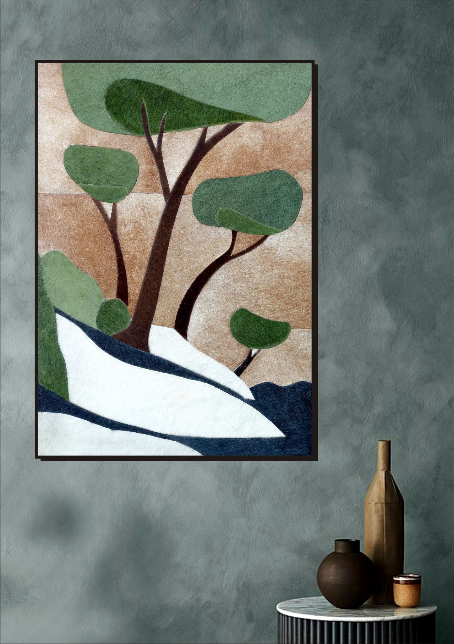 Leather Wall-Art Tree III